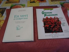livres jardinages  géraniums+ en vert et  malgré touJP collaert+CRASSULAS  VERT