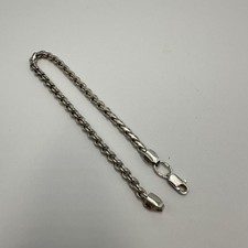 Bracelet chaîne corde vintage en argent sterling 925 7,91 g largeur 20 cm...