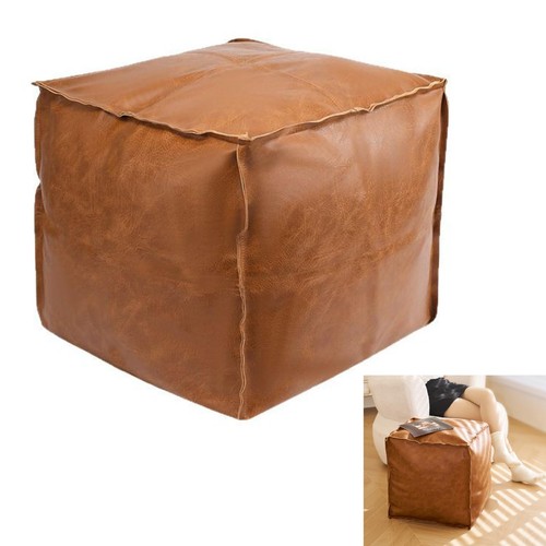 Faux leather unstuffed - faux, pouf