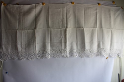 Ancien drap lin fin - , brodé