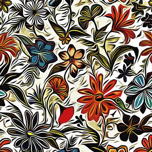 Papier peint fleur coloré 44 - peint,