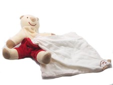 Doudou ours beige rouge