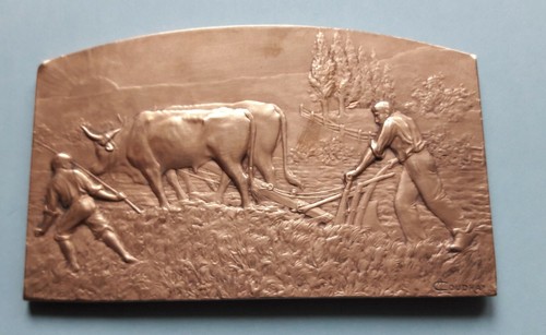 Medaille plaque bronze - medaille,