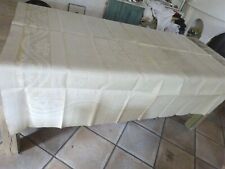 NAPPE CARREE OU SURNAPPE VINTAGE EN LIN NATUREL ECRU 165 X 165 CM NEUF