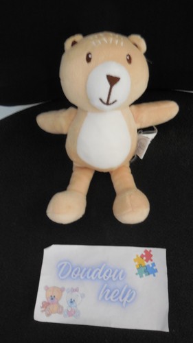 Doudou peluche ours beige - peluche,
