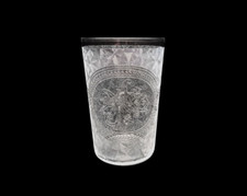 Gobelet / verre en cristal gravé à l'acide monogrammé M Saint-Louis St vers 1900