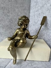 Chérubin assis. Bronze Doré Début 20e