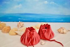 Bourse médiévale en cuir daim rose produit neuf de qualité 