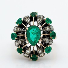 Bague 585/14K Or Rose Diamants