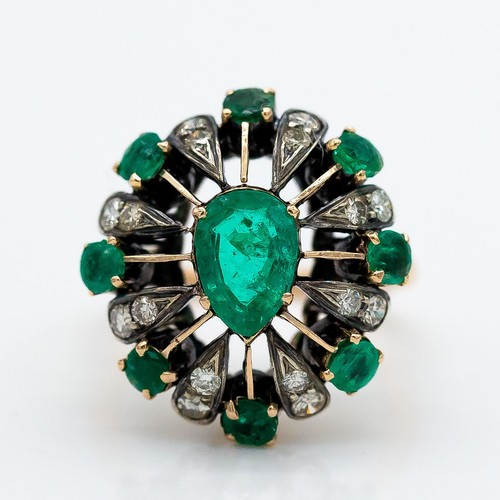 Bague 585 14k rose diamants - 585/14k,