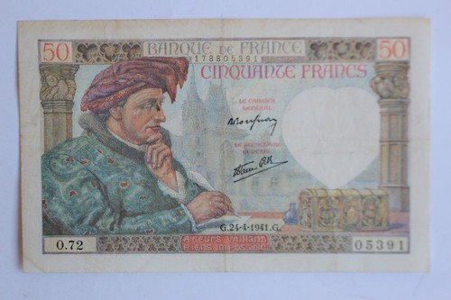 Billet francs jacques - francs, coeur