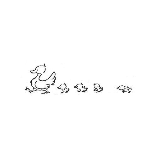 Tampon bois famille - famille, canards