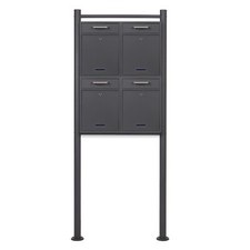 2x2 Boîte aux lettres V52 Anthracite Pied de support Courrier Porte-nom