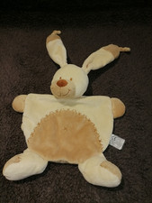 Doudou plat lapin marron crème beige Nicotoy Etat neuf