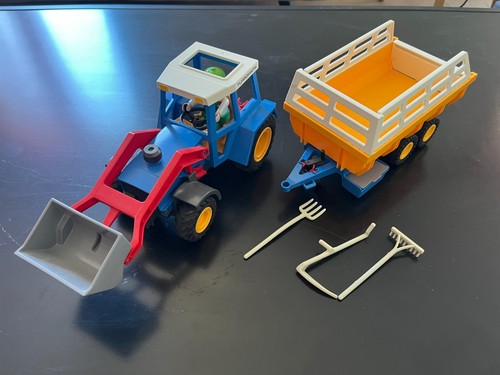 Playmobil tracteur bleu - tracteur, +