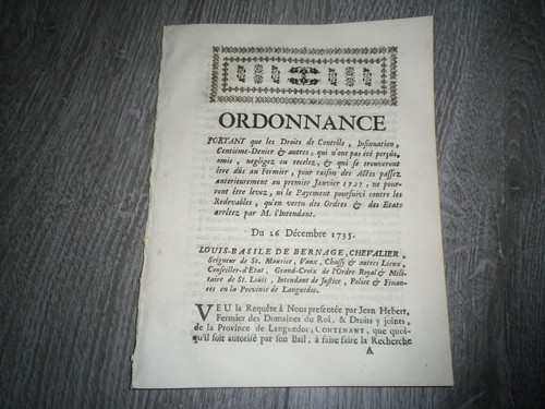 1735 ordonnance impôts - ordonnance,