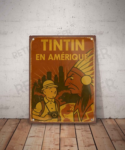 Plaque métal vintage - , tintin