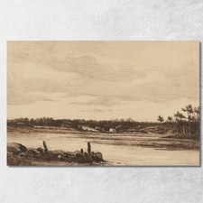 La Rivière Loing À La Lisière De La Forêt De Fontainebleau Théodore Rousseau, tr
