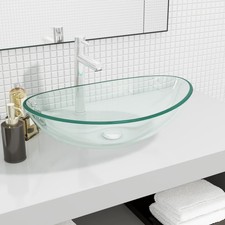 Lavabo Verre Trempé 54,5x35x15,5 cm Dépoli Vasque à Poser Lave-mains vidaXL