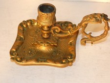 ancien bougeoir en bronze, rat