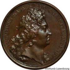 F8655 Rare Medal Spanish Netherlands Louis XIV Victoire Steenkerque 1692 UNC