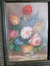 joli tableau contemporain  fleurs / belle décoration intérieur / encadrement