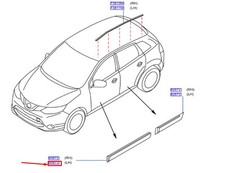 Moulure de porte avant gauche