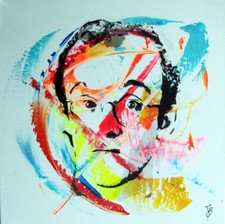 keith haring TABLEAU pop street art graffiti PyB painting canvas french signed