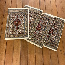 4 X Tapis Oriental Noué à la