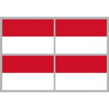 Drapeau Monaco - 4 stickers -