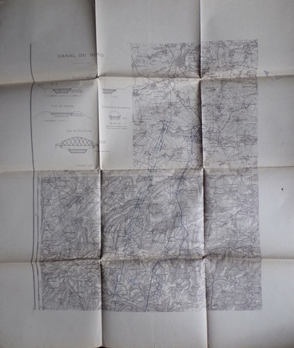 Carte ancienne canal - ancienne, du