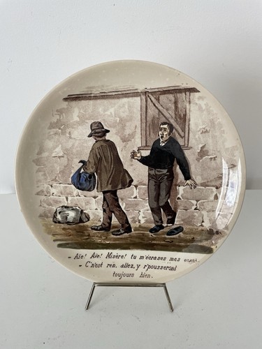 Assiette parlante ancienne - , en