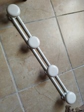 Porte manteaux 4 patères murales en fer laqué blanc déco loft vintage