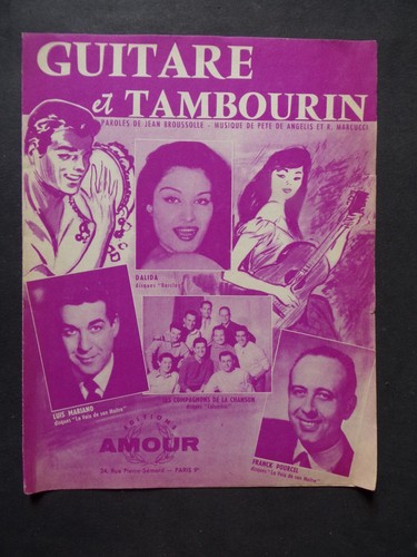Partition guitare tambourin - partition, et