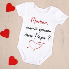 Body bébé ou tee-shirt personnalisé demande mariage