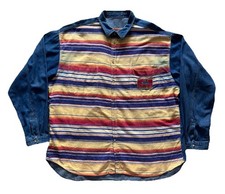 Chemise Quiksilver QSD Salt Water Denim Collector Surfer 90s Retro Shirt/ Bleu L