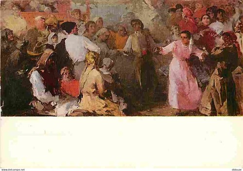 Postcard art painting - -,