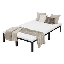 Cadre de lit en acier sommier à lattes noir moderne chambre à coucher 120x200 cm