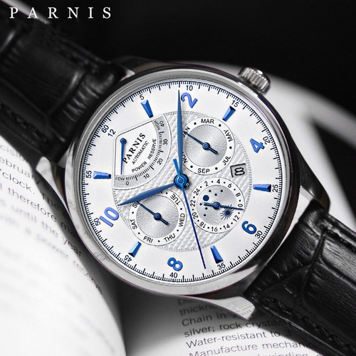 Parnis 43mm silver case men - silver,