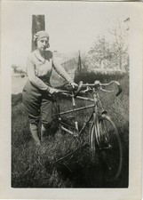 PHOTO ANCIENNE - VINTAGE SNAPSHOT - VÉLO TANDEM BICYCLETTE FEMME MODE - BIKE