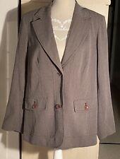 VESTE CHIC WEILL T44/46 CHEVRONS MARRON BEIGE