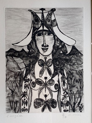 Gravure estampe odile krier - odile,