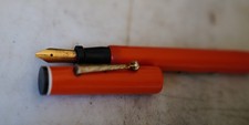 STYLO PLUME ANONYME A LEVIER - CALLIGRAPHIE EN RESINE ORANGE - PLUME EXTRA LARGE