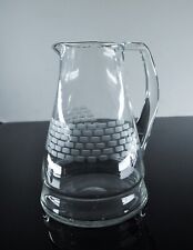 ANCIENNE CRUCHE BROC EN VERRE SOUFFLE TAILLE LEGRAS ? ART DECO