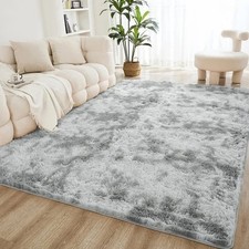 Tapis Poils Longs Polypropylène Gris Clair Antidérapant Doux Shaggy 160 x 230 cm