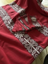 nappe rouge Et 6 Serviettes
