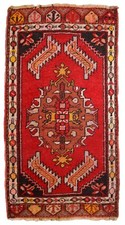 Tapis vintage turc Yastik fait main – Années 1960 – 50cm x 96cm