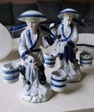 Ancienne Paire de Figurines Chinoises/Couple pêcheurs, En Porcelaine/26 cm