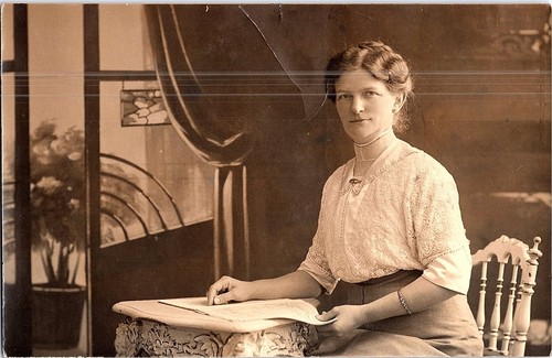Rppc femme lisant des - rppc,