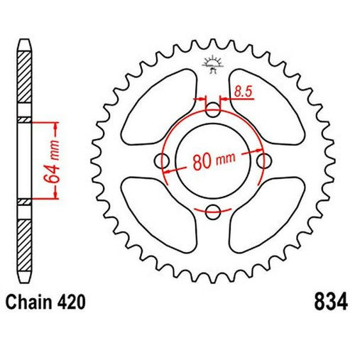 Couronne moto dents 420 - jt,